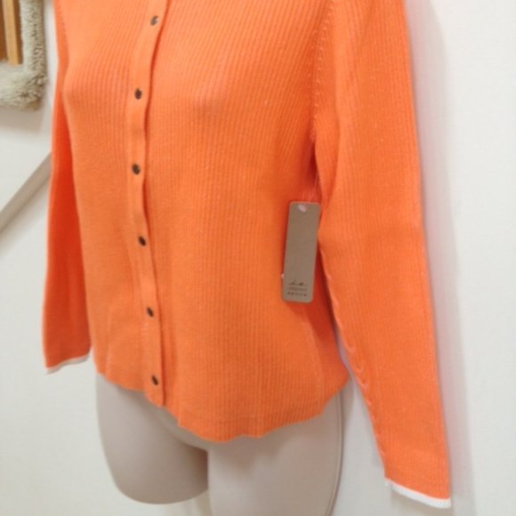 i.e. Relaxed Cardigan, Size PXL, Color: Orange, 100% COTTON - Picture 7 of 7
